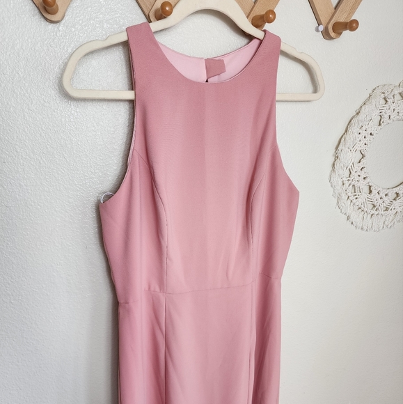 Dessy Collection Diamond Cutout Back Trumpet Gown With Front Slit In Des… - Picture 3 of 11